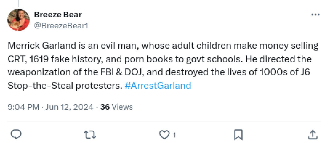 X users call for the arrest of Attorney General Garland and his son-in-law.